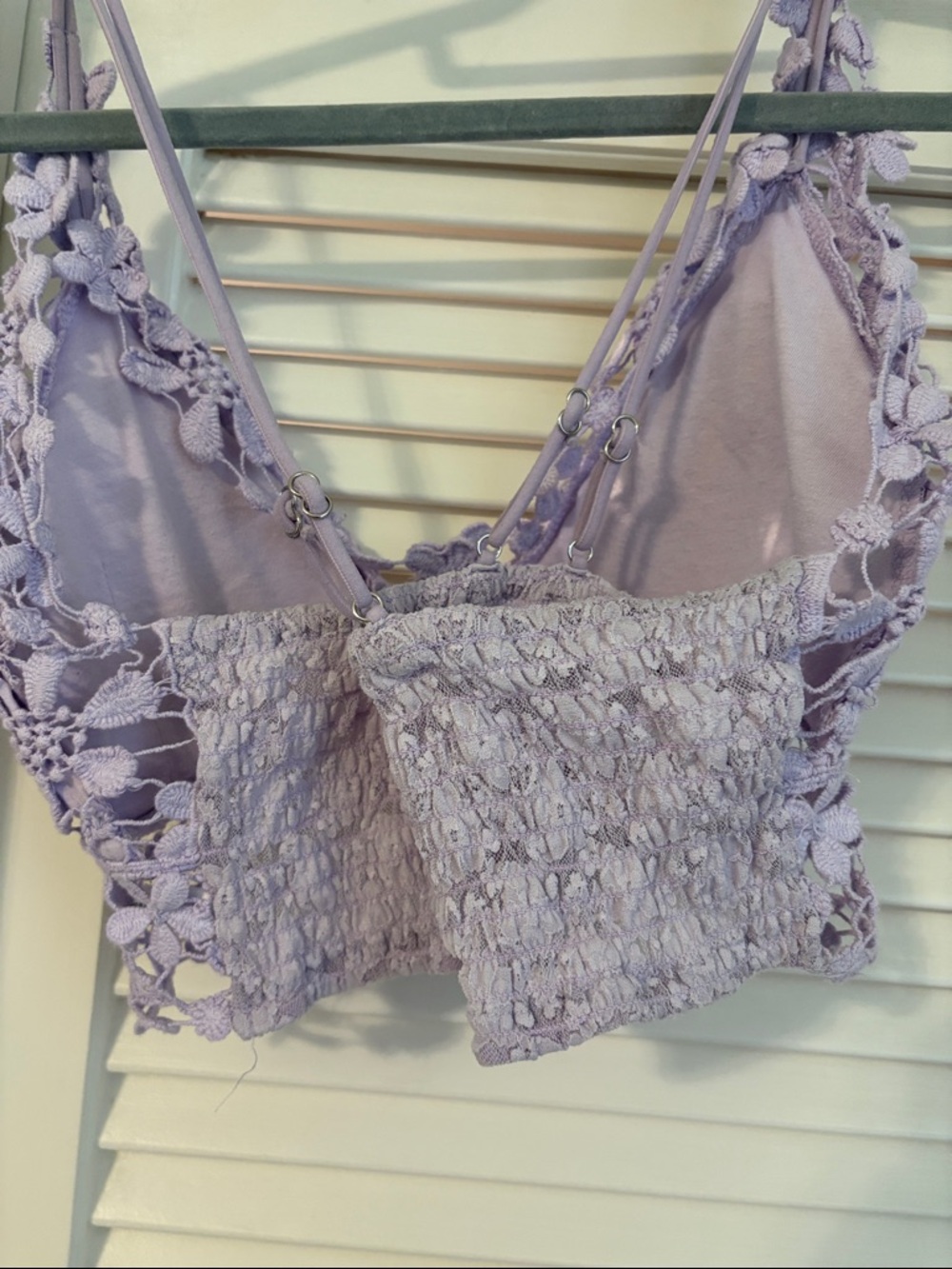 Lavender Crochet Lace Bralette or Crop Top